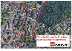 Verkehrsführung bei der Baustelle Ruchholzstrasse