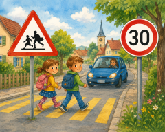 Vorsicht: Schulbeginn und Tempo 30!