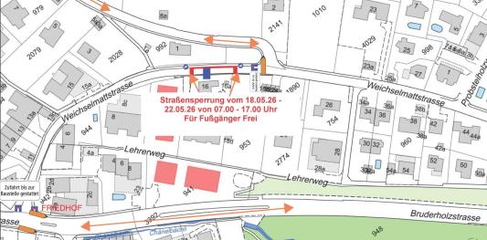 Strassensperrung Weichselmattstrasse
