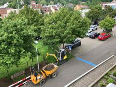 Schulprovisorium Talholz: Sperrung des Gemeinde-Parkplatzes